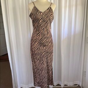 Lea & Viola Zebra Print Maxi Dress sz large